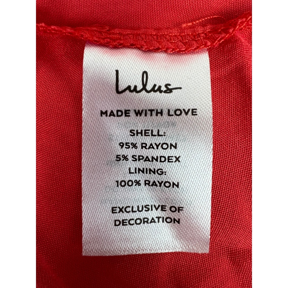 NWT Lulus Serene Soul Bright Red Crochet Lace Tiered Mini Dress Size M Boho - Picture 11 of 11